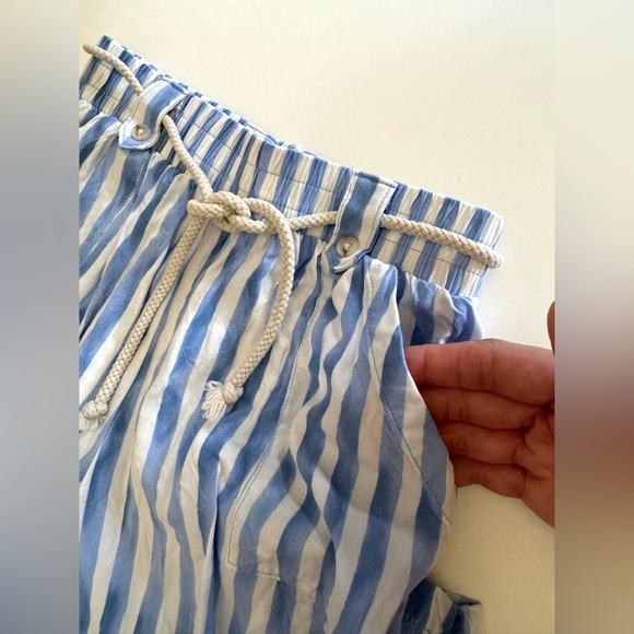 btween Girls Light Blue and White Striped Wide Leg Pants - Picture 3 of 7